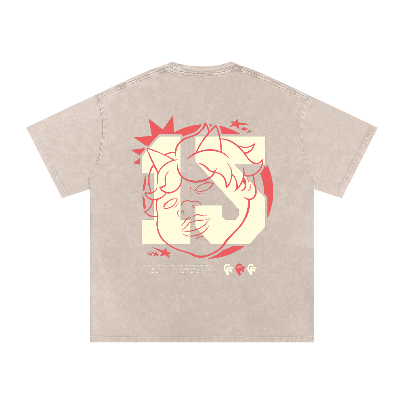 "Millennial Cupid" Snow Washed Oversized Cotton T-Shirt