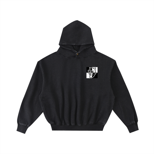 "Corrupt Network" Frayed Enzyme Washed Fleece Hoodie