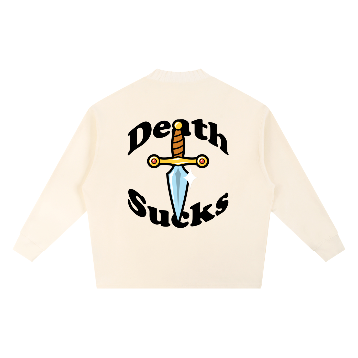 "Death and Dishonor" Knitted Round Neck Oversize Sweatshirt