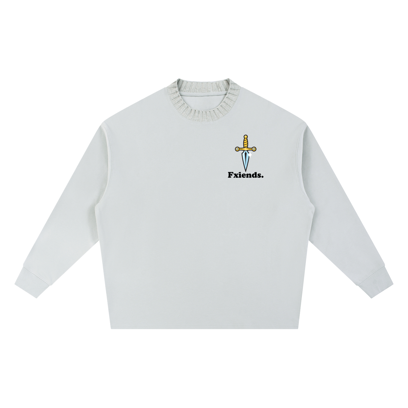 "Death and Dishonor" Knitted Round Neck Oversize Sweatshirt