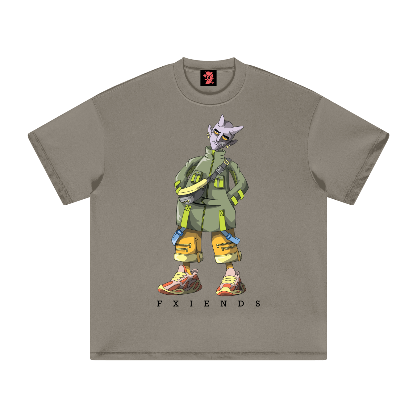 "Baggy Jacket Fxiend" Heavyweight Earth Tone T-Shirt