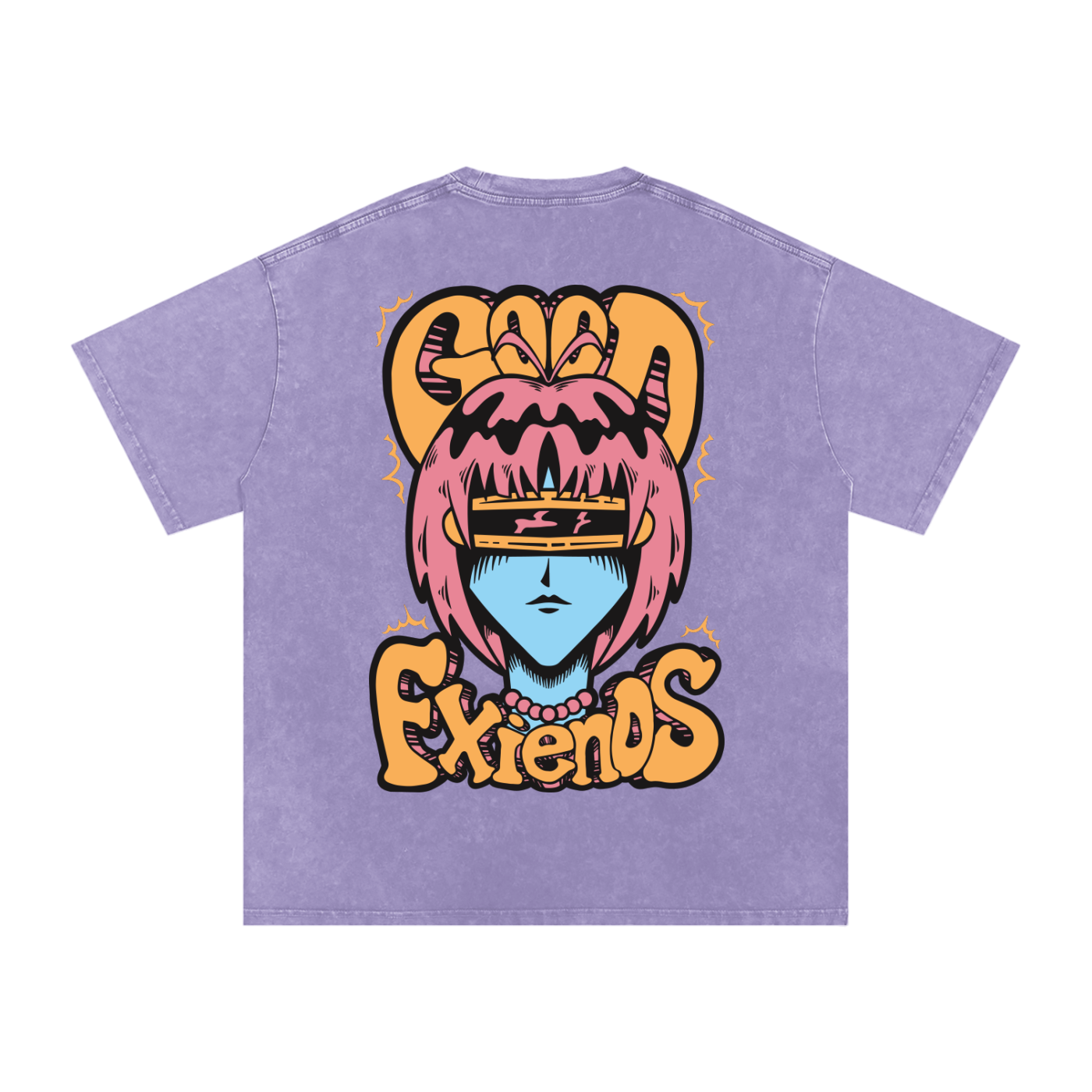 "Cyclops Girl" Washed Oversized Cotton T-Shirt