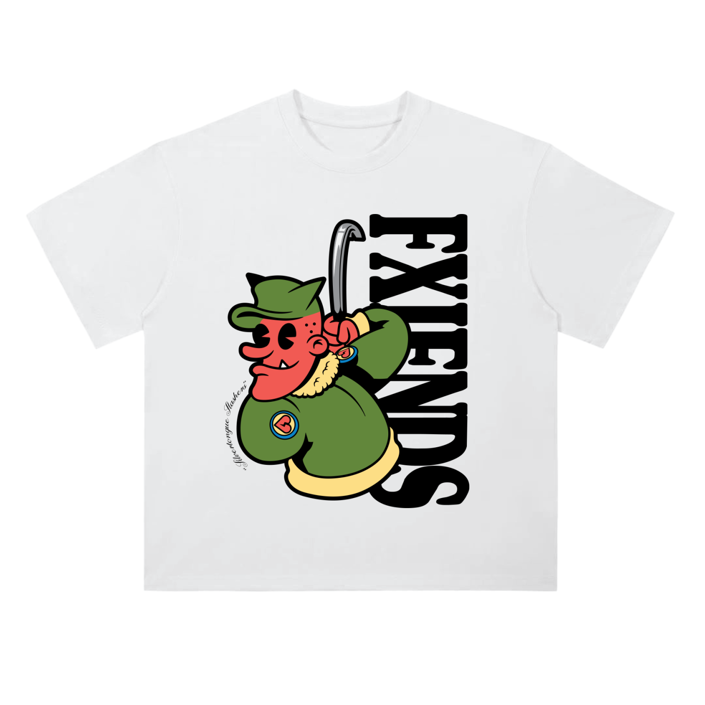 "Crowbar Bomber" Heavyweight Drop Shoulder Cotton T-Shirt