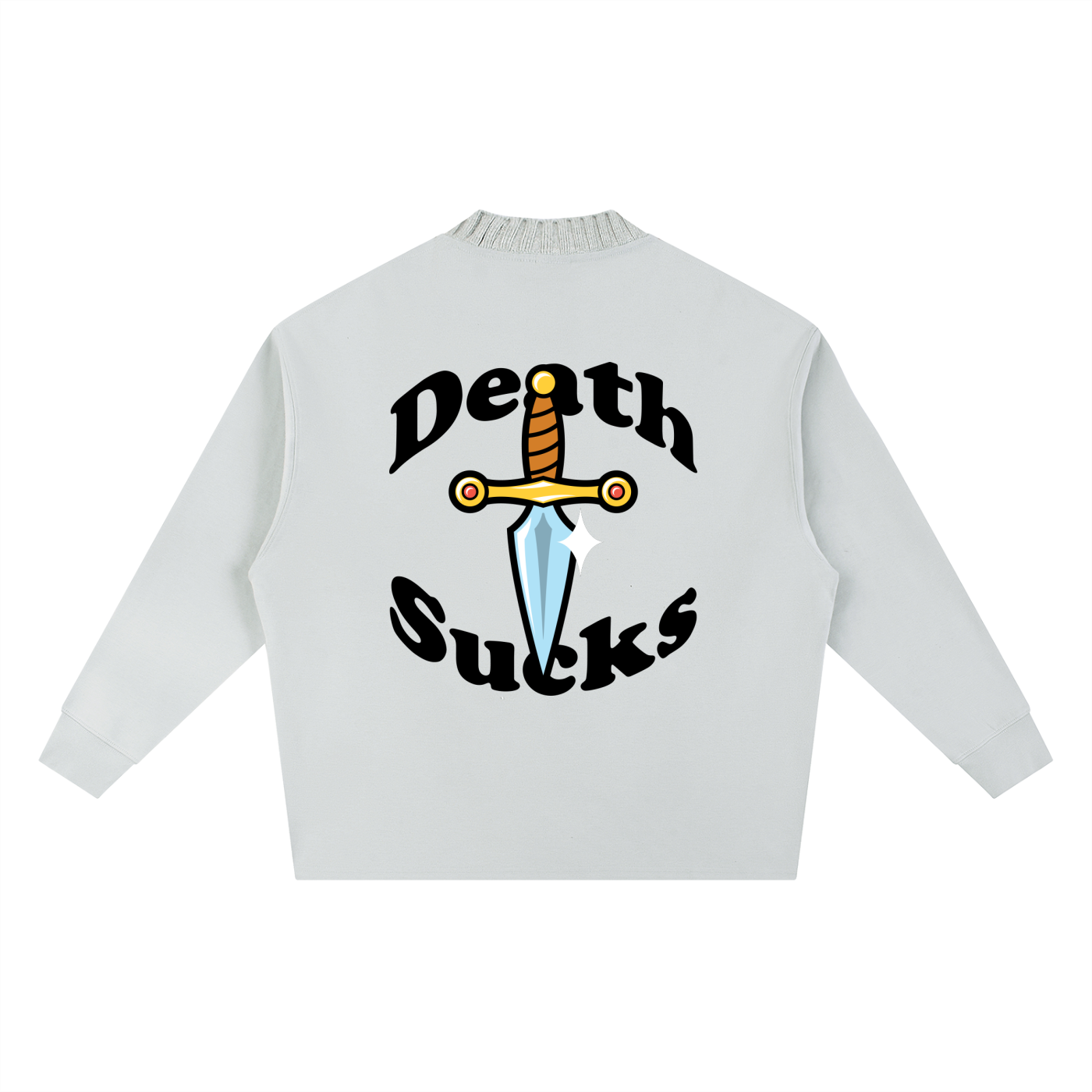 "Death and Dishonor" Knitted Round Neck Oversize Sweatshirt