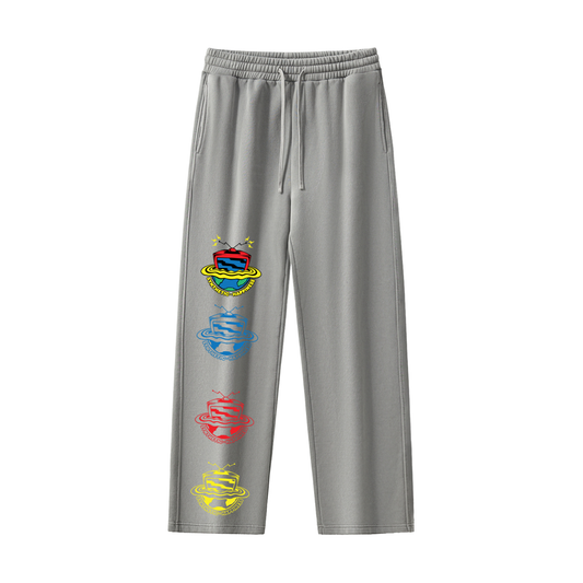 "Untelevised" Frayed Enzyme Washed Fleece Sweatpants