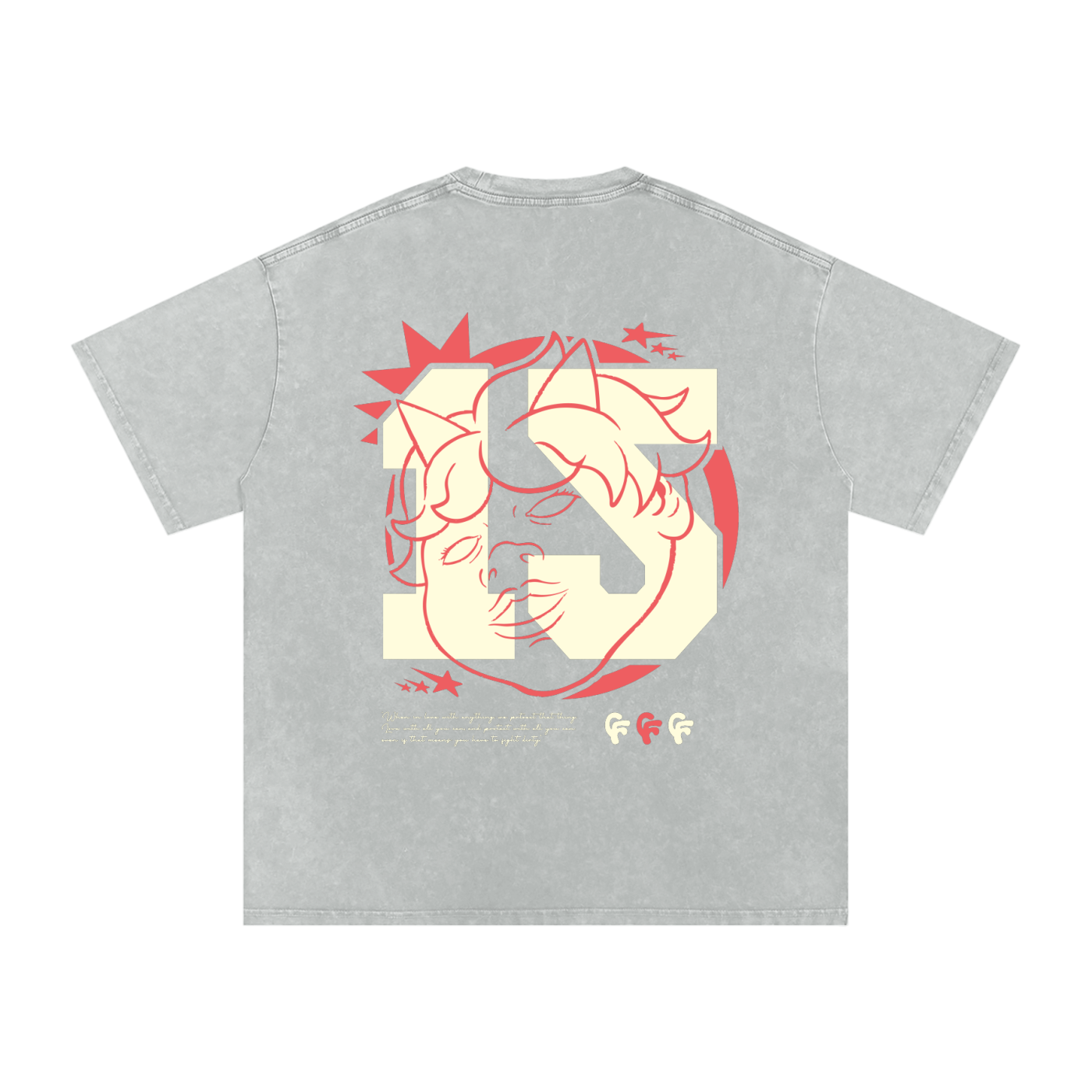 "Millennial Cupid" Snow Washed Oversized Cotton T-Shirt