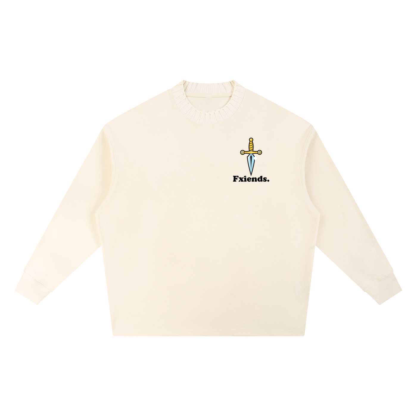 "Death and Dishonor" Knitted Round Neck Oversize Sweatshirt