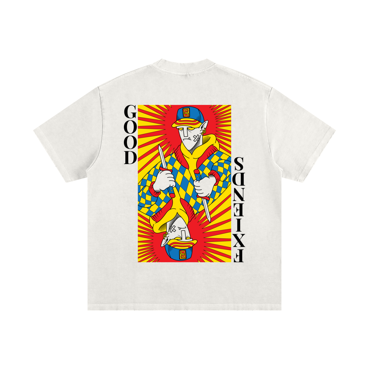 "Joker" Heavyweight Vintage Washed Frayed T-Shirt