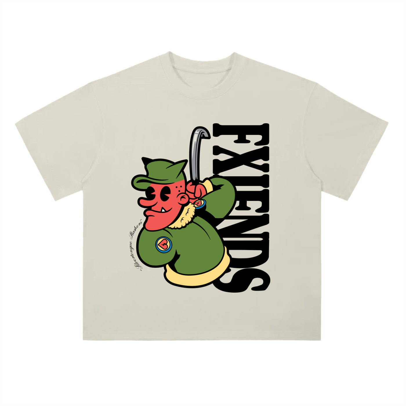 "Crowbar Bomber" Heavyweight Drop Shoulder Cotton T-Shirt
