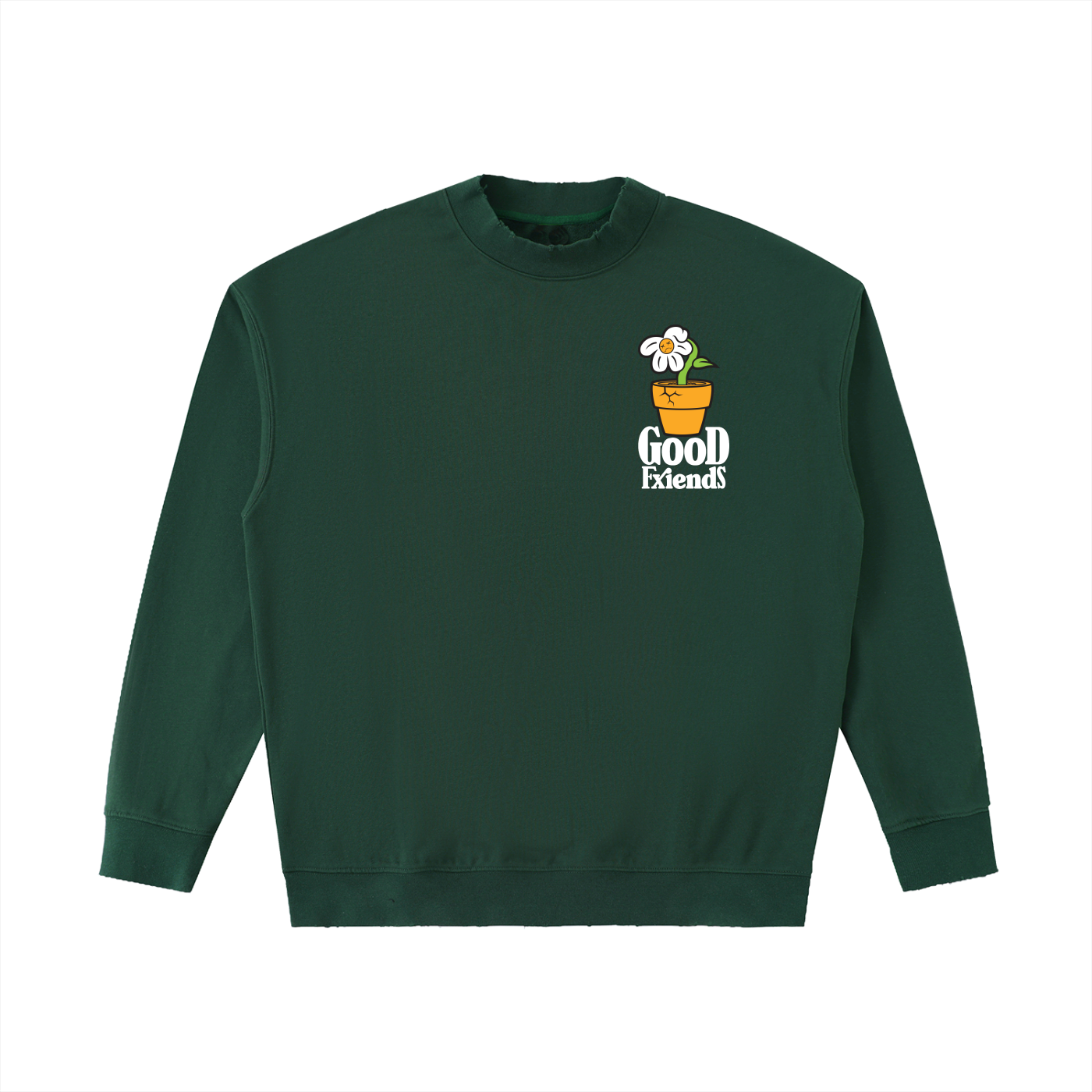 "Sad Flower" Drop Shoulder Crewneck Sweatshirt