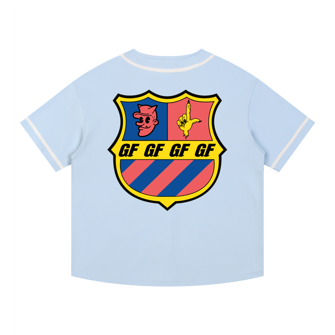 "House Crest" Piped Button-Up Jersey