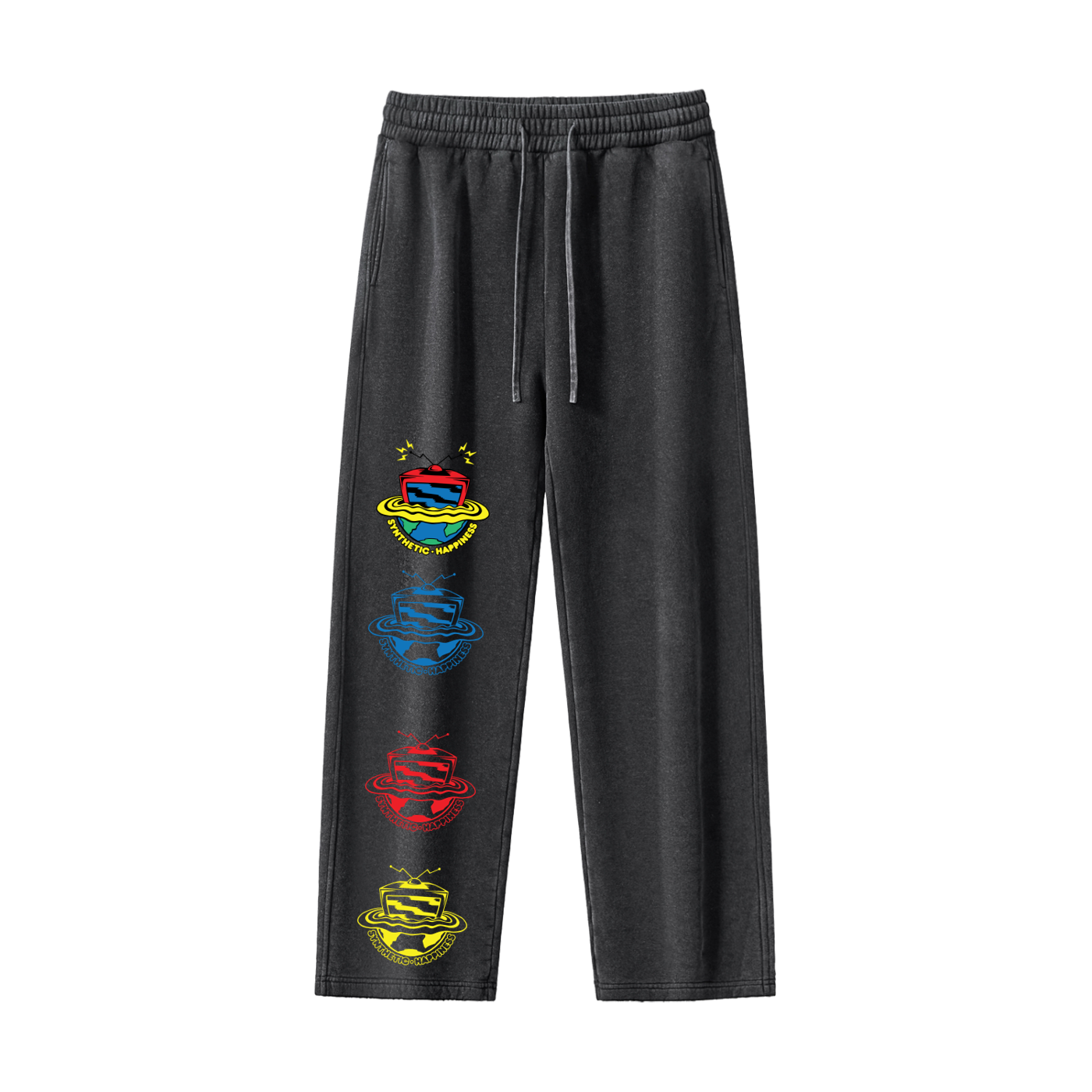 "Untelevised" Frayed Enzyme Washed Fleece Sweatpants