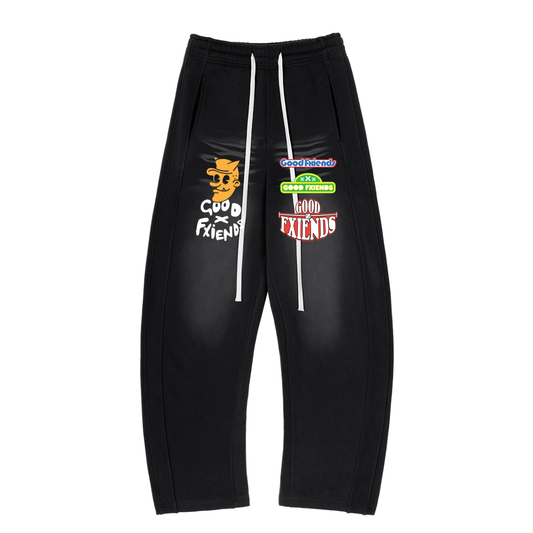 "Logo Blast" Sunfade Curved Blade Fleece Sweatpants