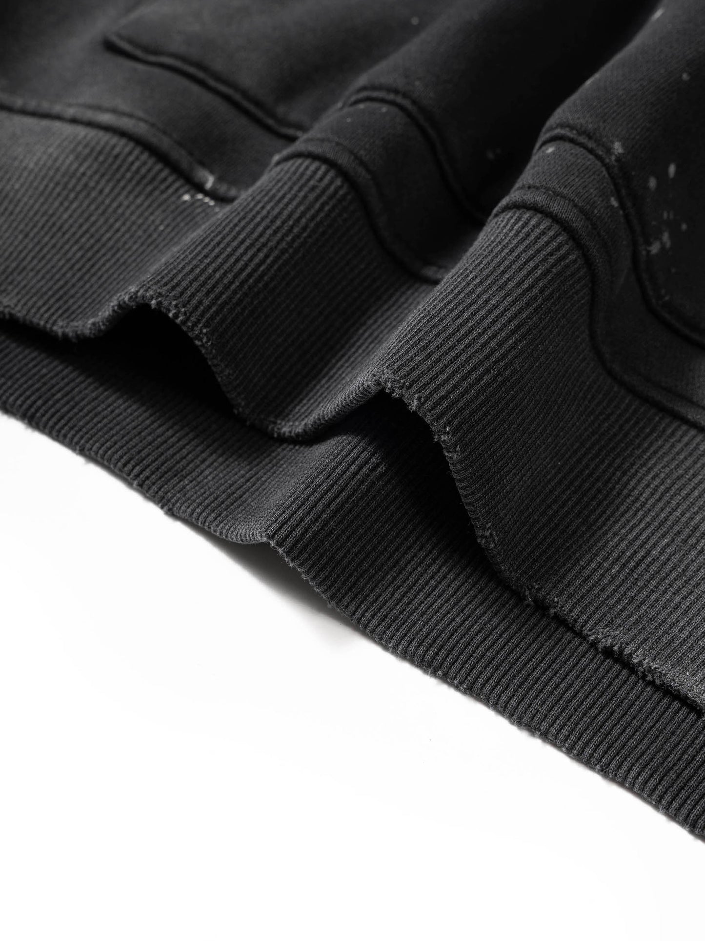 "Power Man" Vintage Washed Frayed Fleece Hoodie